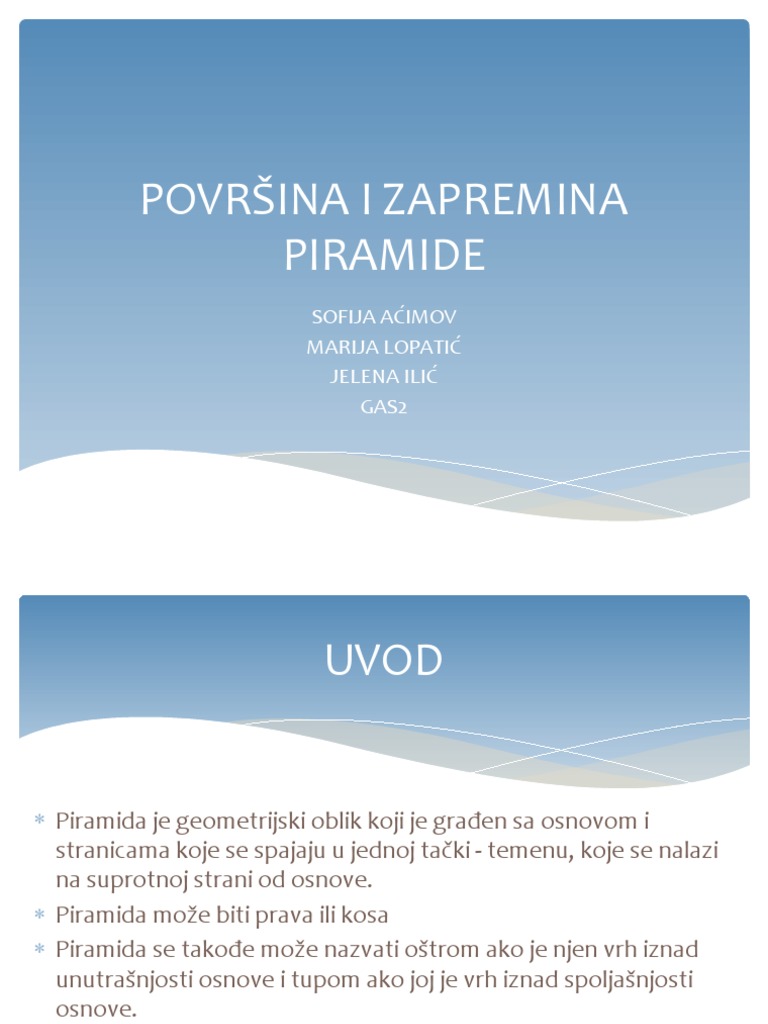 Površina I Zapremina Piramide | PDF