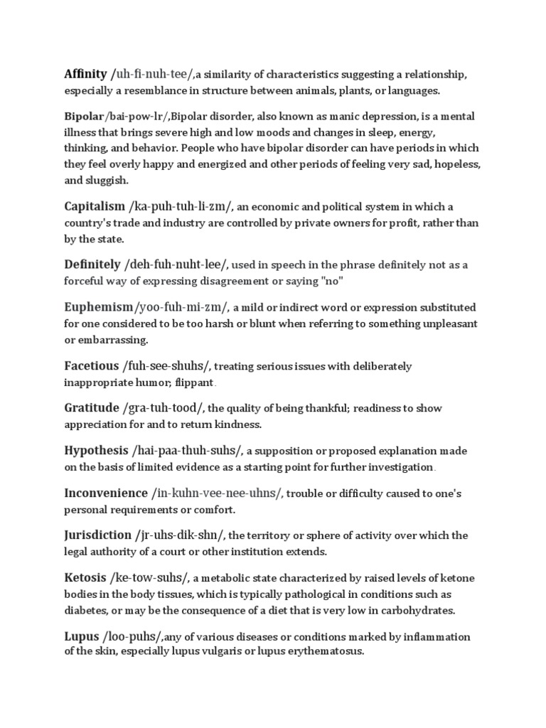 Dictionary PDF Bipolar Disorder Depression (Mood)