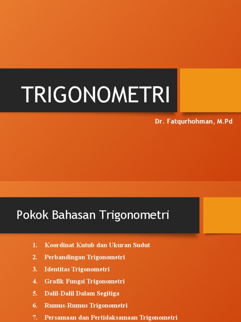 Materi trigonometri konsep segitiga dan sudut