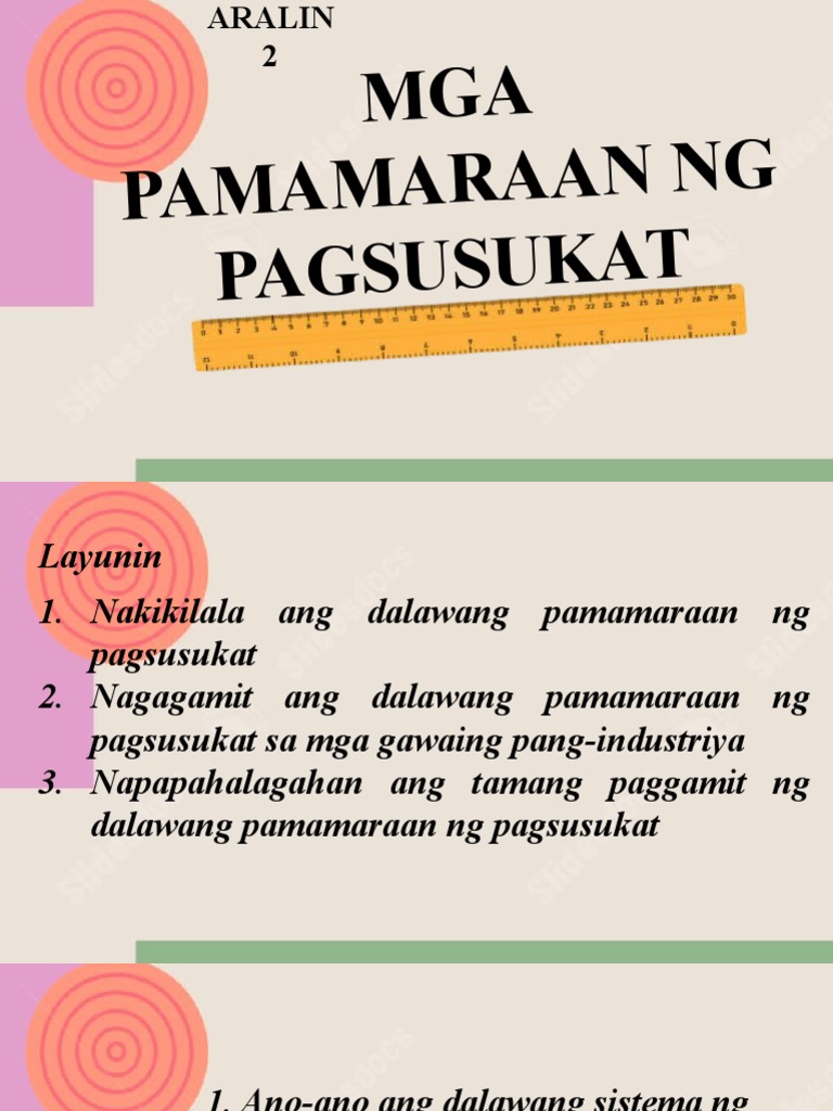 Epp 4 Industrial Arts-Aralin 2 - Mga Pamamaraan NG Pagsusukat | PDF