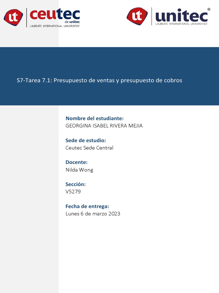 Presupuestos de Ventas y Cobros | PDF | Presupuesto | Economias