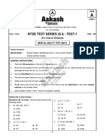 NTSE (S-I) Test 1A - P-I - MAT (01 Jun 2022) - CH