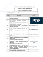 CRONOGRAMA DE ACTIVIDADES DE EVALUACIÓN TUTORÍA V - Tagged