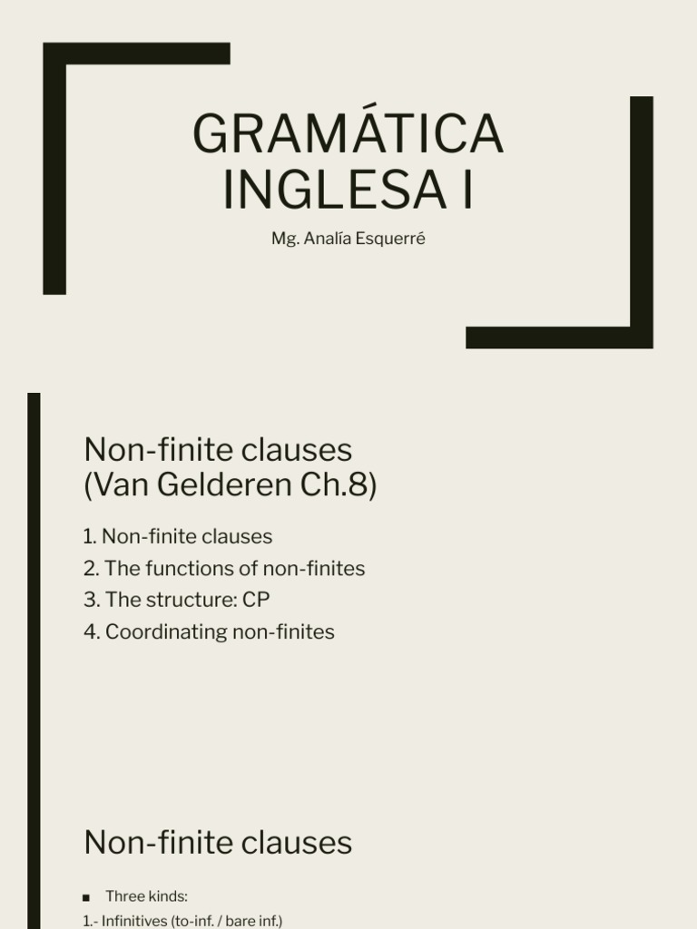 Understanding Non-Finite Clauses in English | PDF | Language Arts ...