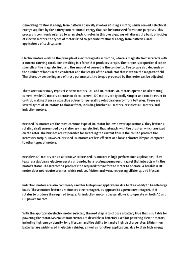 Energy Conversion PDF Electric Motor Direct Current