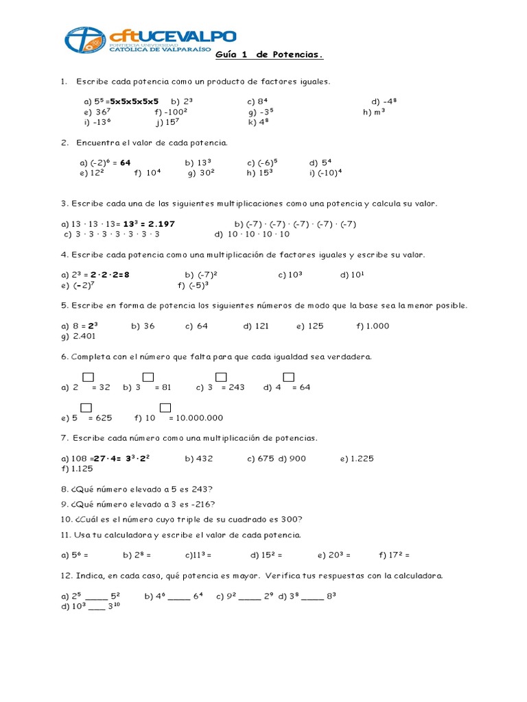 Guía 4 Potencias Pdf