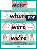 T L 9607 Wear Where Were and Were Near Homophones Display Poster - Ver - 6
