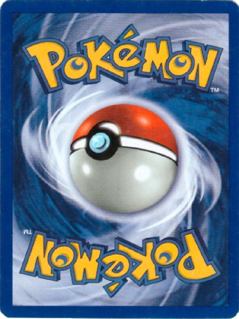 PDF Pokemon Trading Card Template Free Printable BACK | PDF