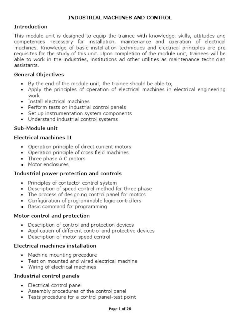 Industrial Machines Ii PDF Electric Motor Electrical Engineering
