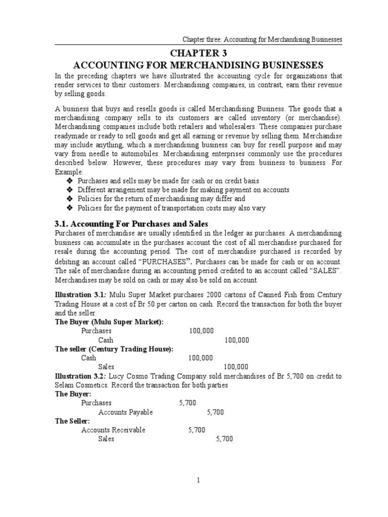 CHAPTER 3 Fundamental of ACC I | PDF | Expense | Trade