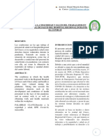 Derecho A La Seguridad y Salud Del Trabajador en El Personal de Salud Del Hospital Regional Durante El Covid-19