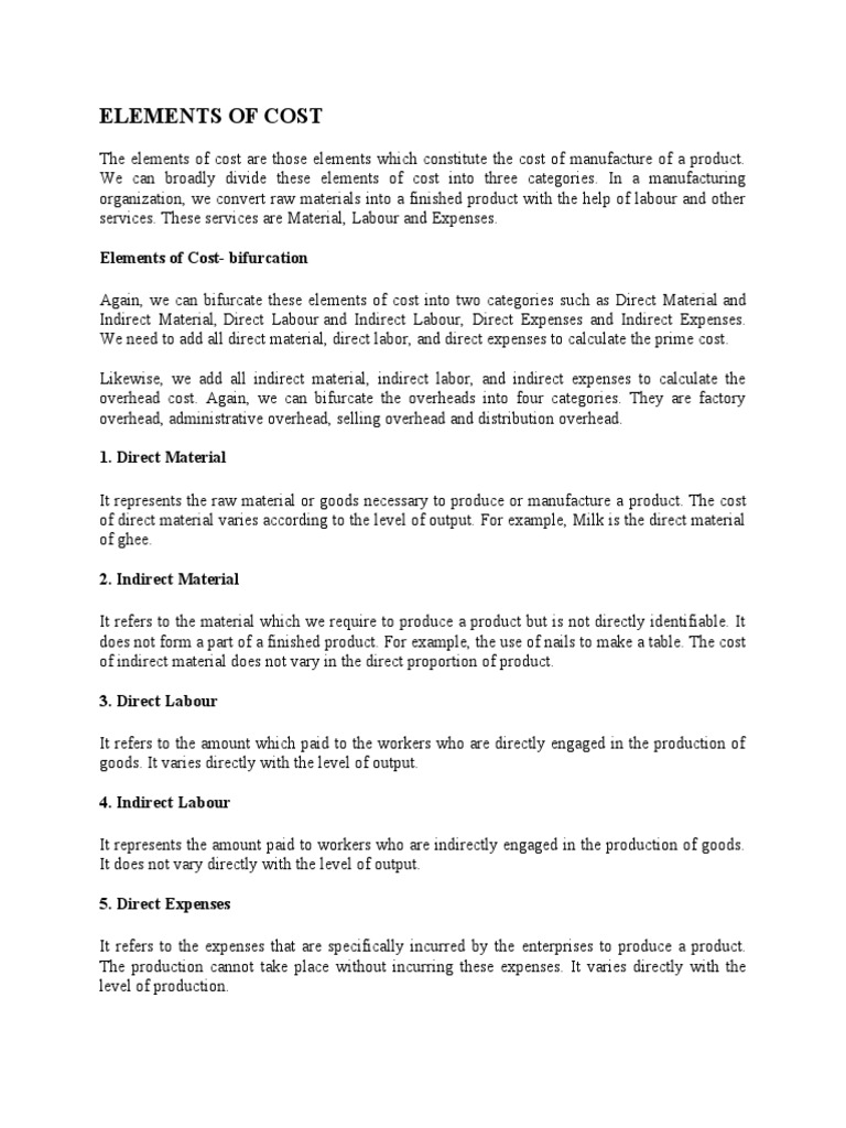 Understanding Cost Elements and Classifications | PDF | Cost | Business ...