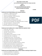 XI Revision Worksheet9 Clauses and Sentence Reordering