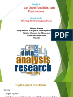 Topik 1 - Pengantar - Judul, Tema Dan Pendahuluan