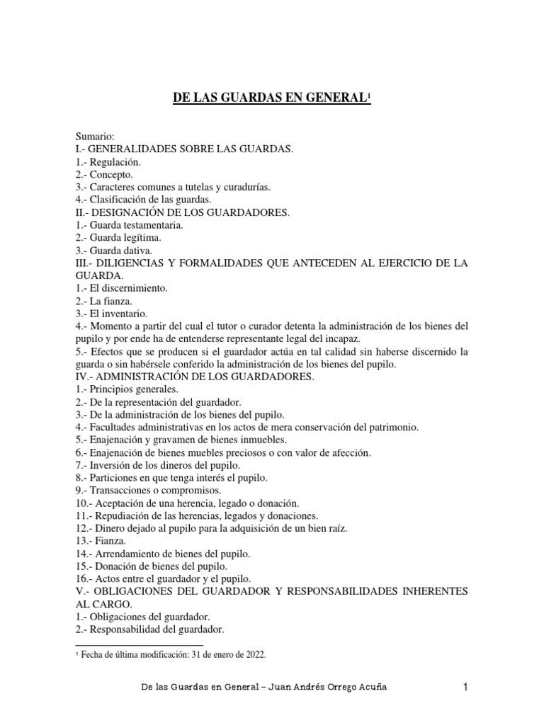 De Las Guardas en General | PDF | Guardián legal | Judicaturas