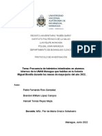 Frecuencia de Helmintos Intestinales en Alumnos Internos de La UNAN Managua Que Habitan en La Colonia Miguel Bonilla Durante Los Meses de Mayo-Junio Del Año 2022.