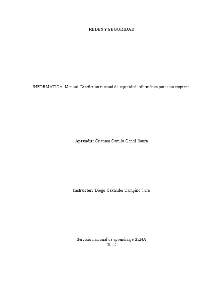 Manual De Seguridad Pdf La Seguridad Informática Seguridad
