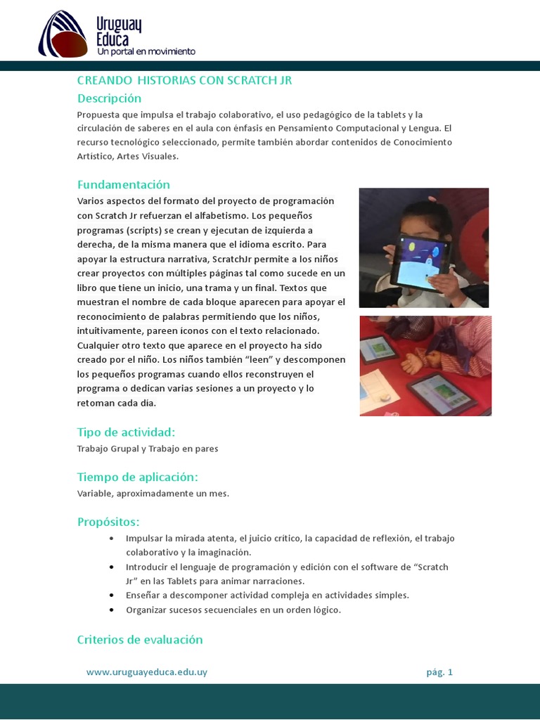 Creando Historias Con Scratch JR Descargar gratis PDF Scratch