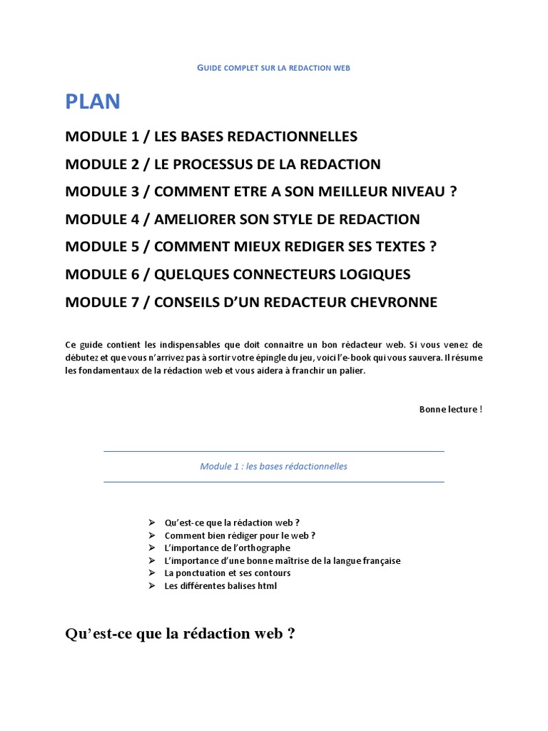 Guide essentiel de rédaction web | PDF | Html | Langage de balisage