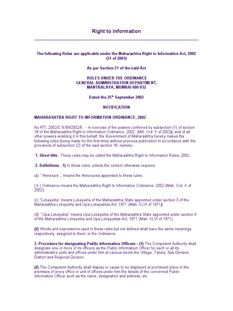 Right to information pdf
