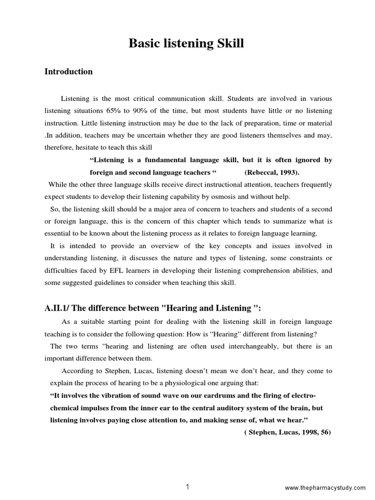 Basic Listening Skills Pdf