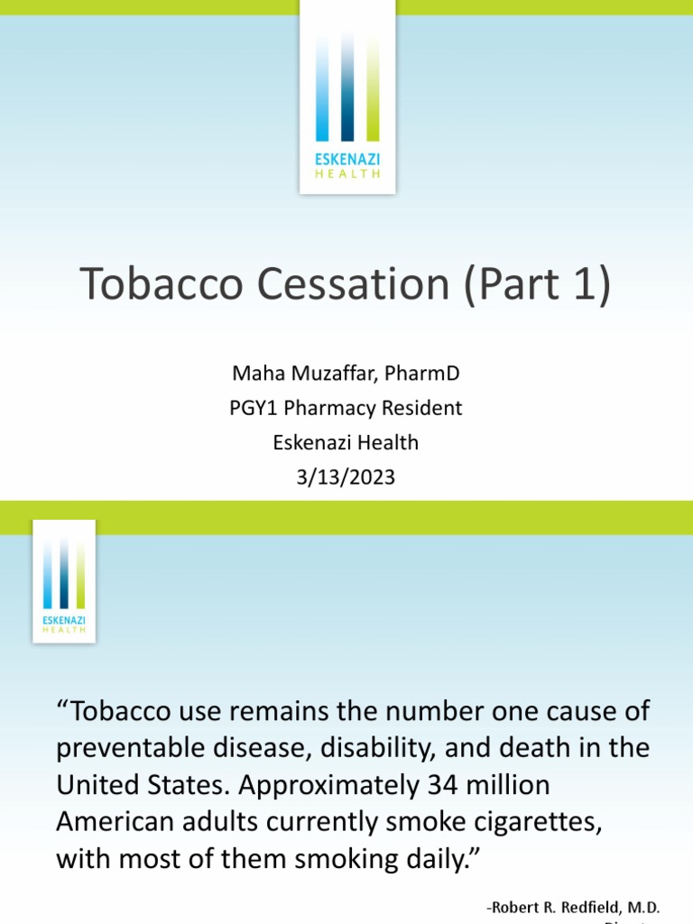 Tobacco Cessation Lecture PDF Electronic Cigarette Tobacco Smoking
