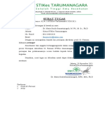 Surat Tugas Untuk Menjalankan Tugas Sebagai Tim Persiapan Akreditasi S1 Farmasi STIKes Tarumanagara.