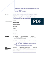 CV - Template (Example 1)