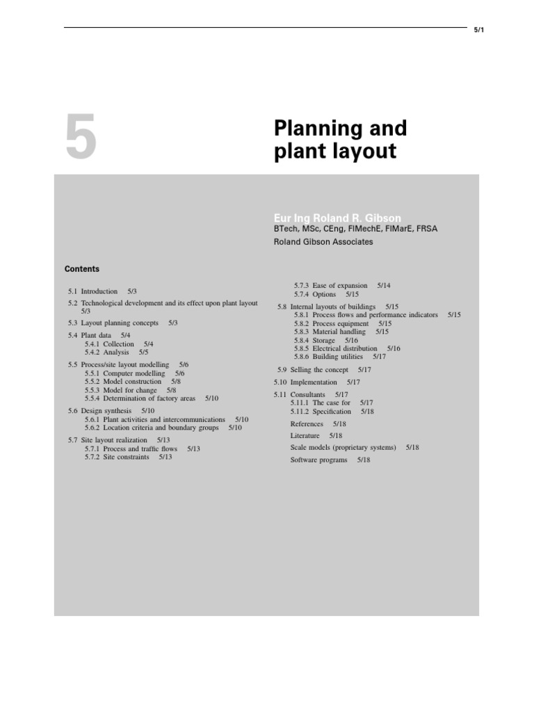 5 Planning and Plant Layout 2002 Plant Engineer S Reference Book