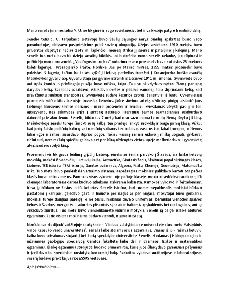 Mano Senelis | PDF