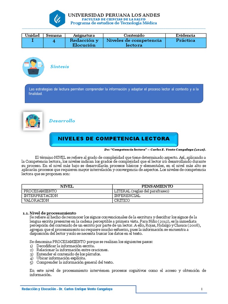 Niveles de Competencia Lectora | PDF | Aprendizaje | Perú