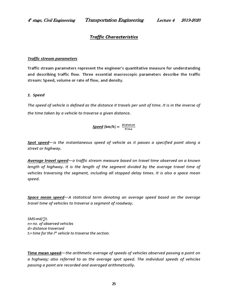 Traffic Flow and Speed Characteristics | PDF | Truck | Highway