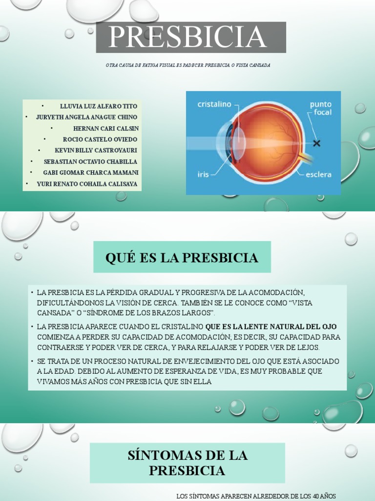 Presbicia - Diap | PDF | Ojo humano | Lentes