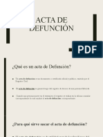 Acta de Defunción