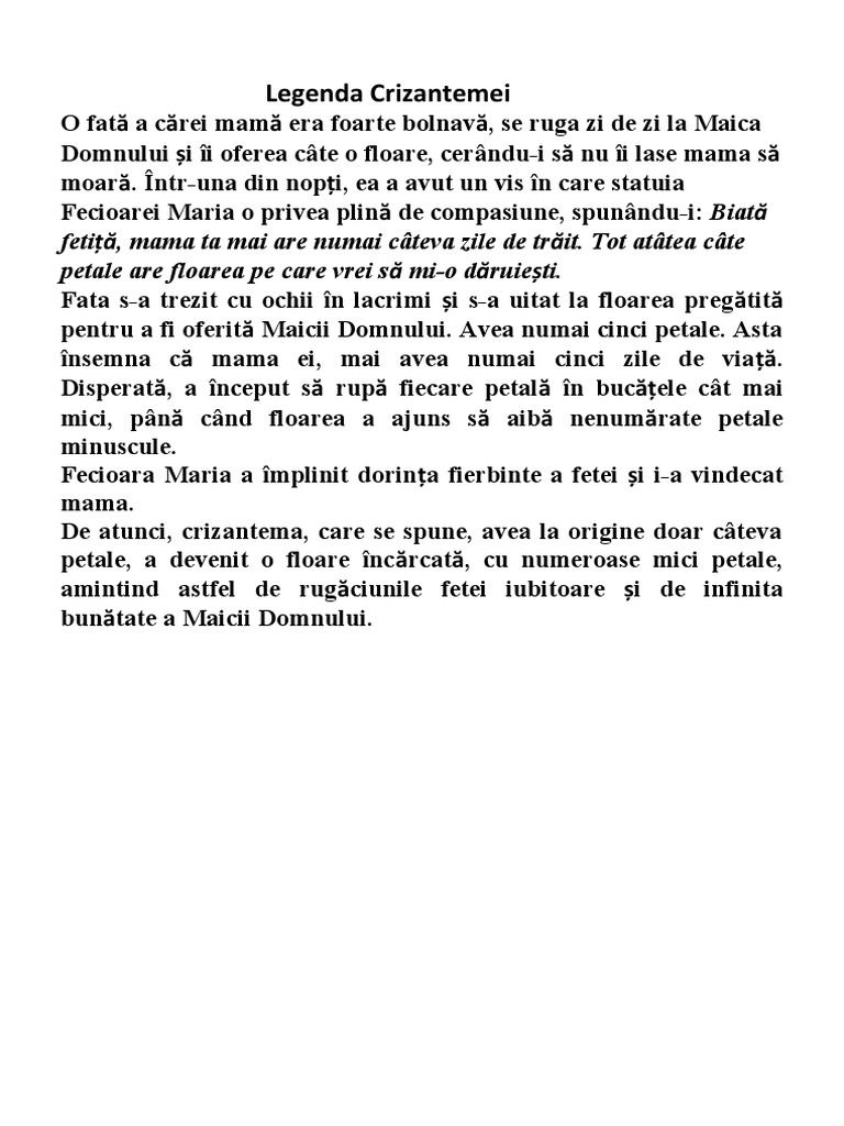 Legenda Crizantemei | PDF