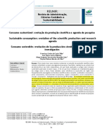 Consumo Sustentável: Evolução Da Produção Científica e Agenda de Pesquisa