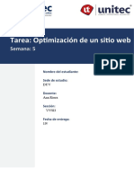 Tarea: Optimización de Un Sitio Web: Semana: 5
