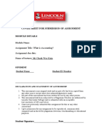 Cover Sheet For Submission of Assignment Module Details