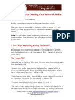 Quick Tips For Writing Your Personal Profile 2013