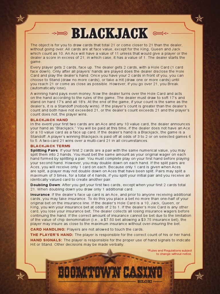 Blackjack Rules for Players | PDF | Games Of Chance | Entertainment