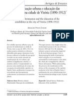 Modernização Urbana e Educação Das Sensibilidades Na Cidade de Vitória - 1890-1912