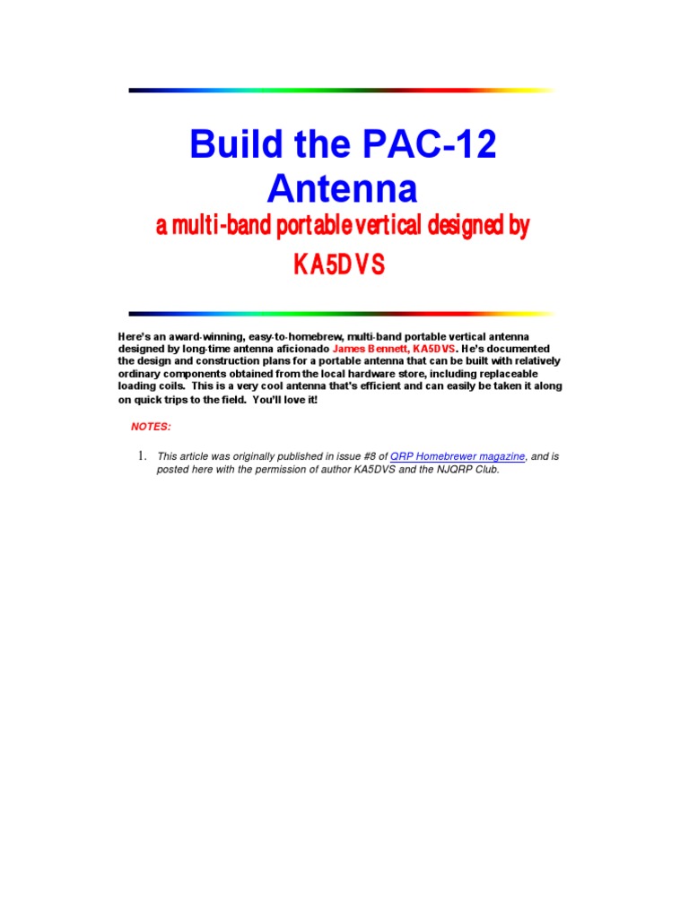 Build The PAC 12 | PDF | Screw | Antenna (Radio)