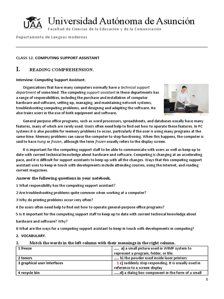 Computing Support Assistant Overview | PDF | Cursor (User Interface ...