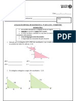 Avaliação Mensal de Matemática - 9° Ano A e B - 2º Bimestre