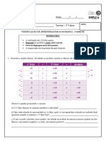 Verificação de Aprendizagem 7 Ano Novo