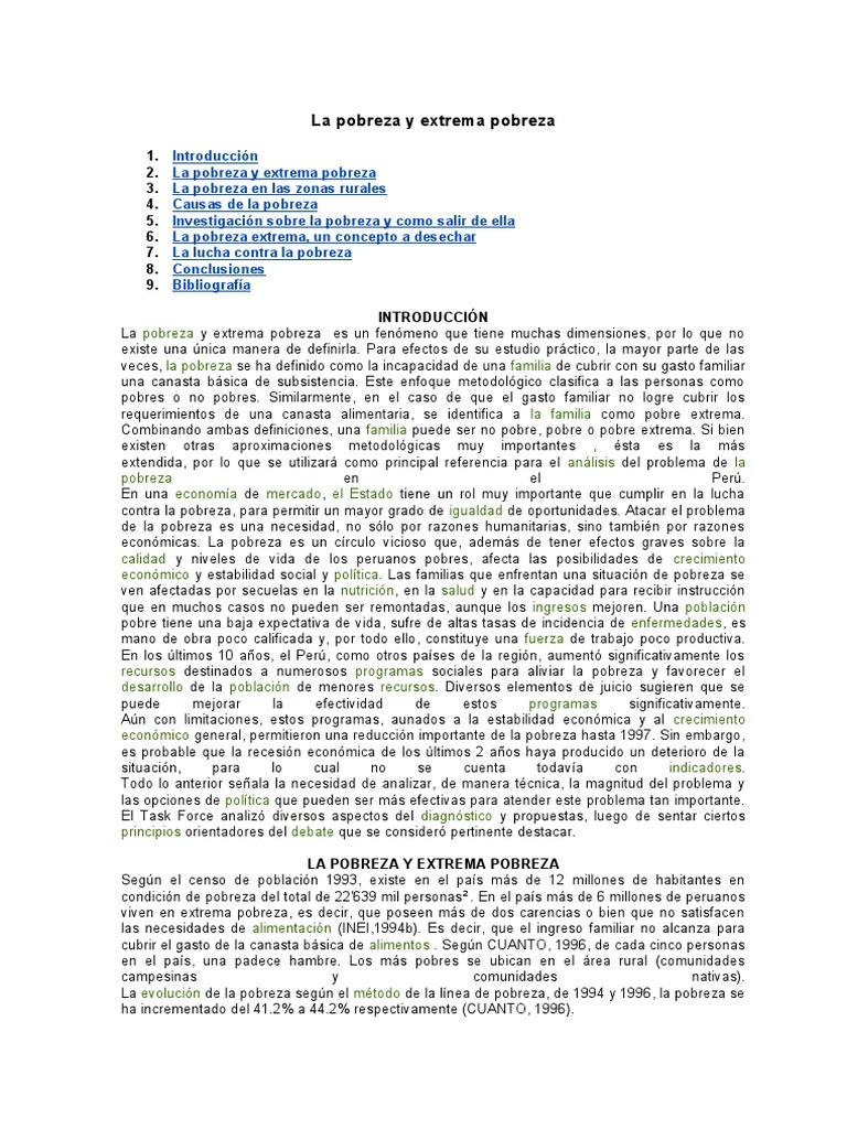 Pobreza y Pobreza Extrema | PDF | Pobreza | Pobreza e indigencia