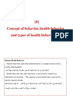 Concept of Behavior, Health Behavior and Types of Health Behavior