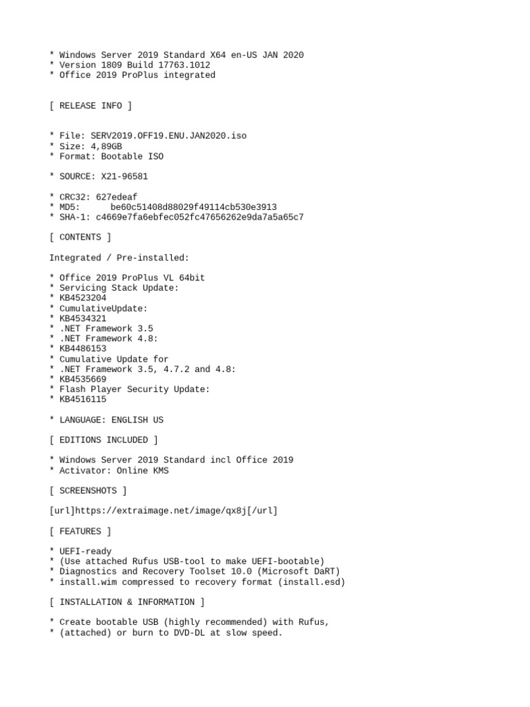 Windows Server 2019 with Office 2019 ISO | PDF