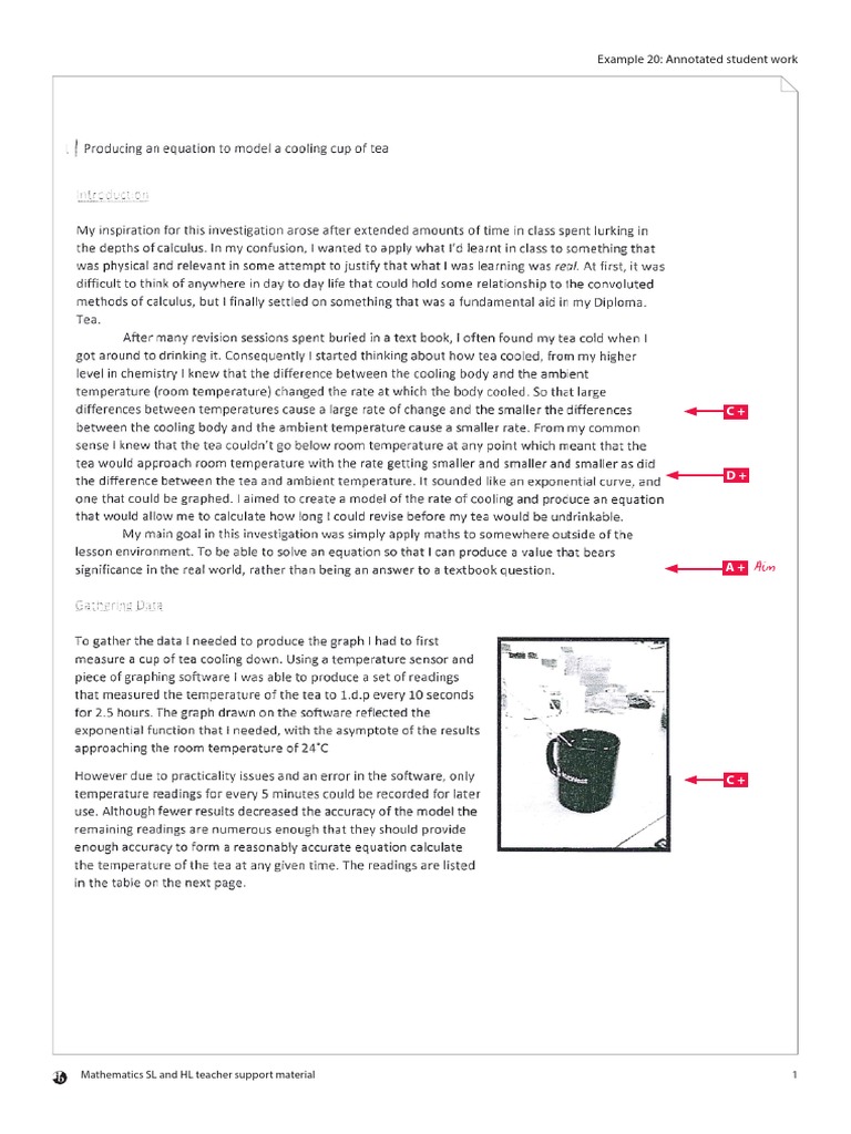 Math IA Example IB PDF Mathematics Applied Mathematics