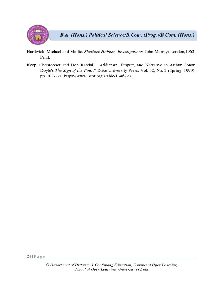 Speculative Fiction Unit 3 Study Material PDF Detective Fiction